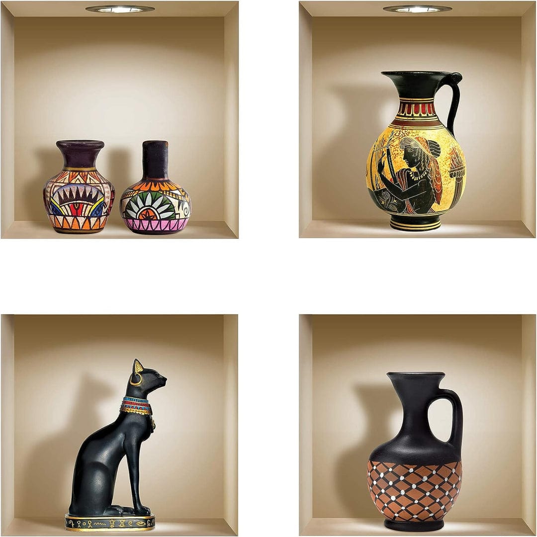 3D Vase Wall Sticker (Set of 4)